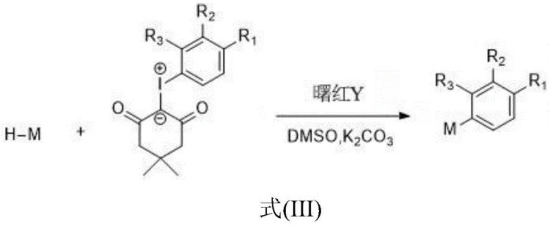 Specific reaction embodiment using Eosin Y and potassium carbonate in DMSO