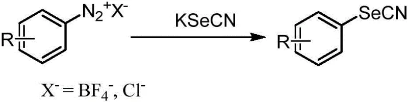 Conventional synthesis of aryl selenocyanides using unstable aryl diazonium salts