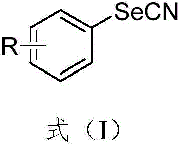General structure of the aryl selenocyanide product (Formula I)