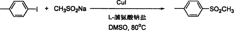 General reaction scheme for CuI catalyzed aryl sulfone synthesis