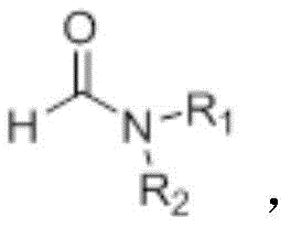 Chemical structure of formamide derivative acting as amine source and solvent