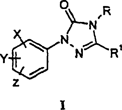 Reaction scheme showing condensation of hydrazone derivative Formula A with ring forming agent to yield Formula I