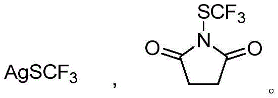 Chemical structures of Silver trifluoromethyl mercaptan and N-trifluoromethylthio succinimide reagents