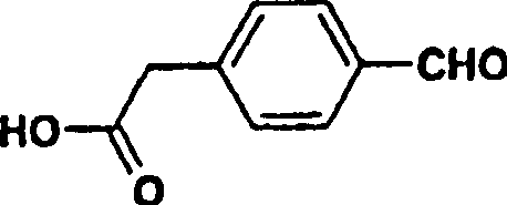 Specific reaction scheme for Example 2 showing the oxidative cleavage of the vinyl intermediate to 4-formylphenylacetic acid using OsO4 and NaIO4