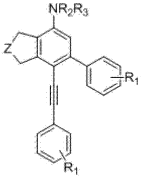 General structural formula of the novel polysubstituted arylamine derivatives featuring alkyne bonds