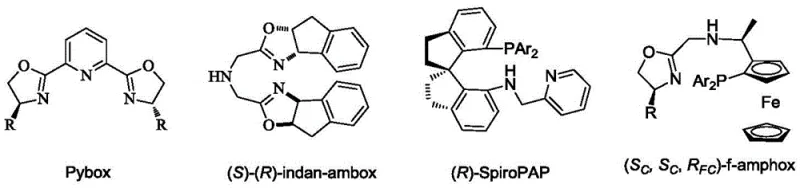 Structures of classical tridentate ligands like Pybox and indan-ambox