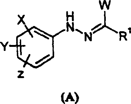 Structure of hydrazonoyl derivative (Formula A) for condensation reaction