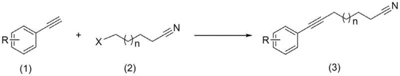 General reaction scheme for the novel base-mediated synthesis of aryne-substituted nitriles