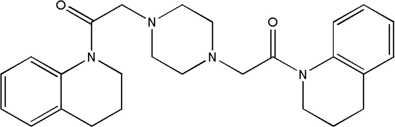 Chemical structure of Aspernigerin showing the bis-tetrahydroquinoline piperazine scaffold