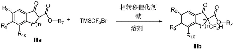 General reaction scheme for asymmetric alpha-difluoromethylation of beta-keto esters using phase transfer catalysis