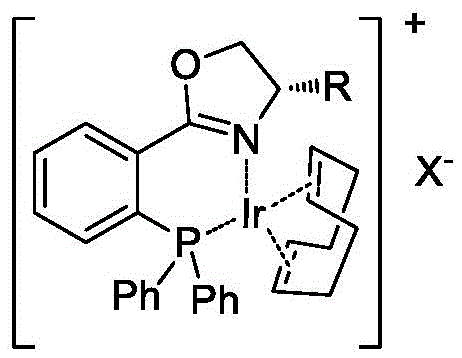 Structure of the iridium-phosphine oxazoline complex catalyst used in the reaction