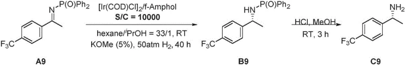 High TON experiment and deprotection reaction scheme demonstrating scalability