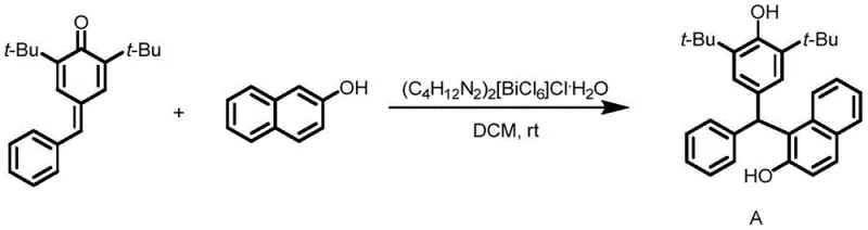 Synthesis of compound A (1-methyl (3, 5-di-tert-butyl-4-hydroxyphenyl, phenyl) naphthalene-2-ol)