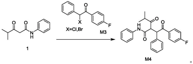 Detailed reaction mechanism for the final coupling step forming Compound M4