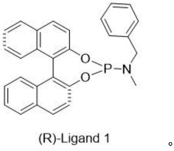 Chemical structure of (R)-Ligand 1 used in the rhodium catalytic system