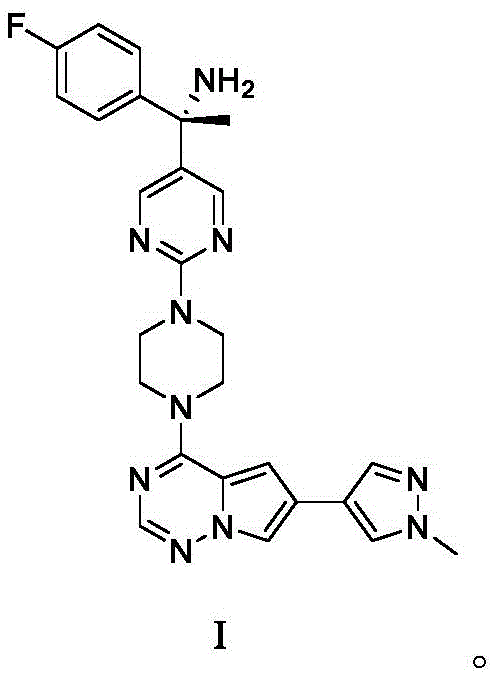 Chemical structure of Avapritinib (Formula I) showing the core pyrrolopyrimidine and piperazine scaffold