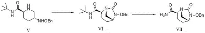 Novel synthetic Route converting Compound V to VII via cyclization and deprotection