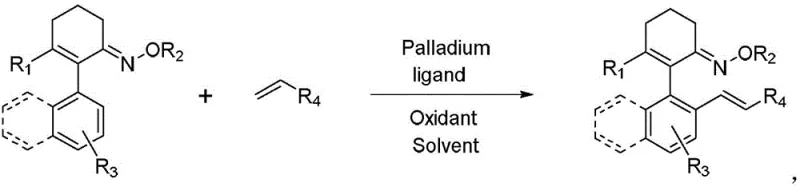 General reaction scheme for palladium-catalyzed asymmetric alkenylation of aryl C-H bonds to form axial chiral aryl olefins