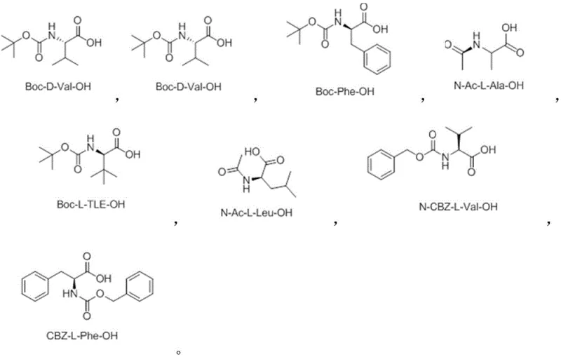 Structures of monoprotected chiral amino acid ligands used for stereocontrol in the synthesis