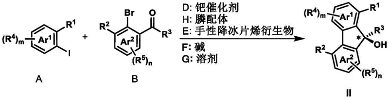 General reaction scheme for the synthesis of chiral fluorenol compounds via intramolecular termination