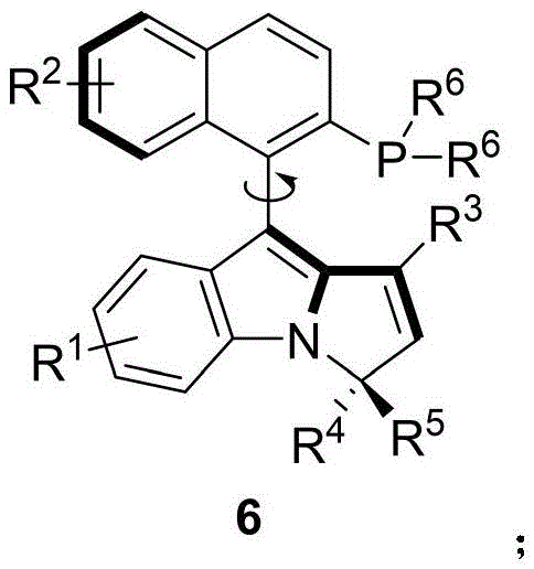 Chemical structure of the axial chiral naphthalene-pyrrole phosphine catalyst Formula 6
