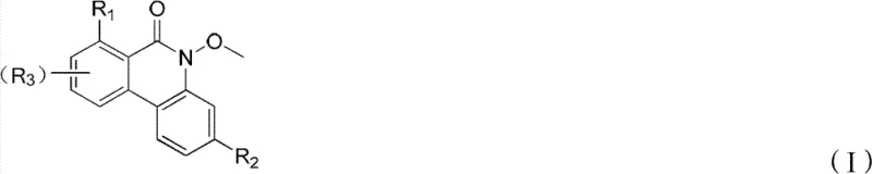 General chemical structure of azaphenanthrone compounds showing variable substituents R1, R2, and R3