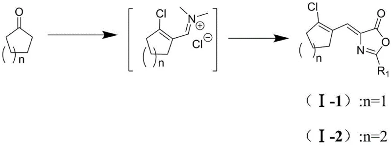 Specific synthesis example of azlactone derivative showing high yield and purity