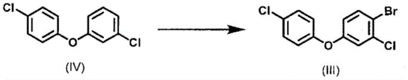 Synthetic Scheme 2 detailing the bromination of 1-chloro-3-(4-chlorophenoxy)benzene to form the key intermediate