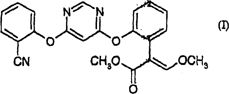 Chemical structure of Formula I, the final Azoxystrobin intermediate ICIA 5504