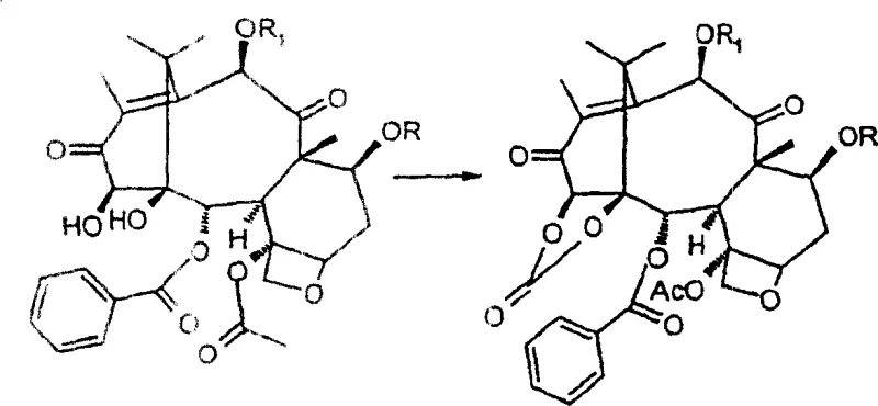 Formation of 1,14-carbonate ester and reduction of C-13 carbonyl