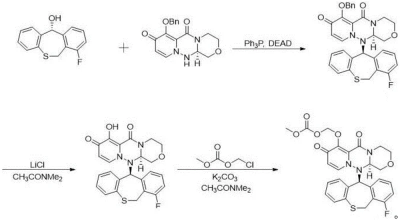 Final coupling steps to form the Baloxavir isomer precursor