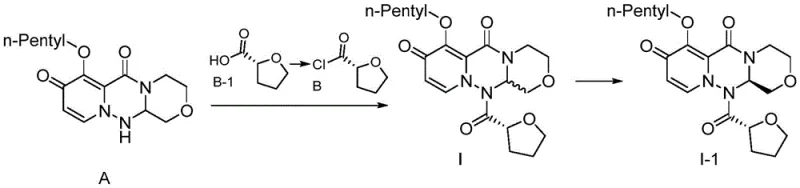 Detailed reaction mechanism showing the coupling of protected intermediate A with fragment B