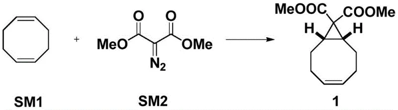 Novel high-selectivity cyclopropanation step using dimethyl diazomalonate
