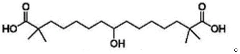 Chemical structure of Bempedoic Acid showing the target molecular framework