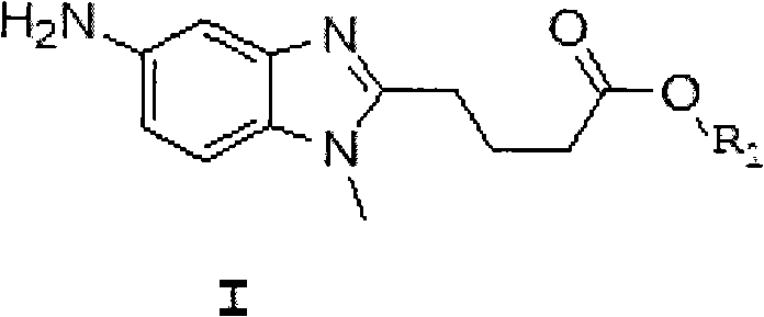 Chemical structure of the starting material Compound I showing the amino-benzimidazole core