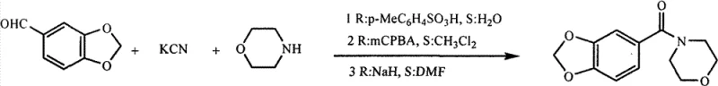 Conventional synthesis route using toxic potassium cyanide and sodium hydride