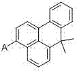 General structural formula of benzanthracene organic luminescent material showing the core scaffold and variable aromatic A group