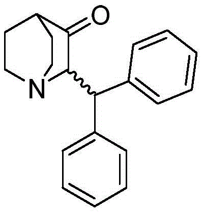Chemical structure of 2-(benzhydryl)quinuclidin-3-one, the key intermediate for Maropitant