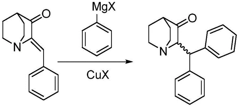 Novel copper-catalyzed Michael addition reaction scheme showing high yield and selectivity