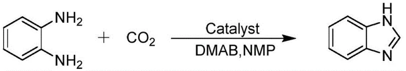 Specific synthesis of unsubstituted benzimidazole from o-phenylenediamine and CO2 using DMAB and mesoporous catalyst