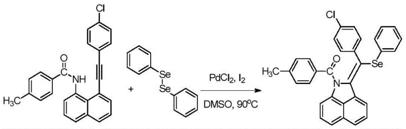 Example 5 reaction scheme showing synthesis of selenium-containing benzo[c,d]indole
