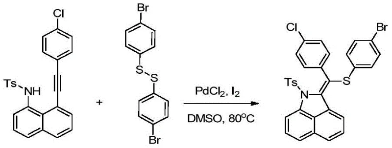 Example 1 reaction scheme showing synthesis of sulfur-containing benzo[c,d]indole