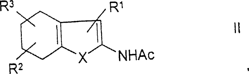 General formula II structure of tetrahydrobenzoannulated heterocycle precursor