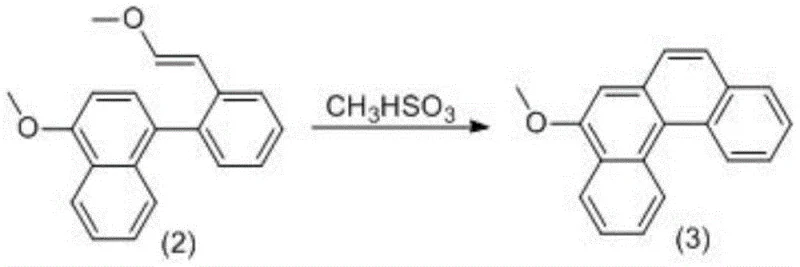 Mechanism of acid-catalyzed ring closure to form the benzo[c]phenanthrene core