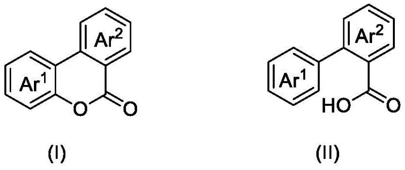 General reaction scheme for photocatalytic synthesis of benzocoumarins from 2-aryl-arylcarboxylic acids using DDQ and TBN