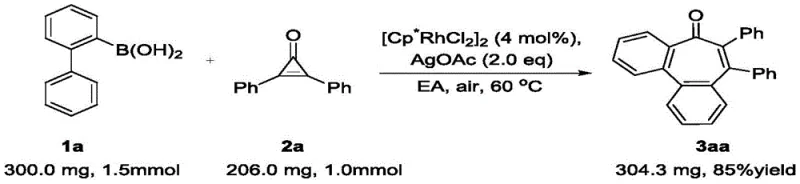 Scale-up experiment reaction scheme demonstrating commercial viability