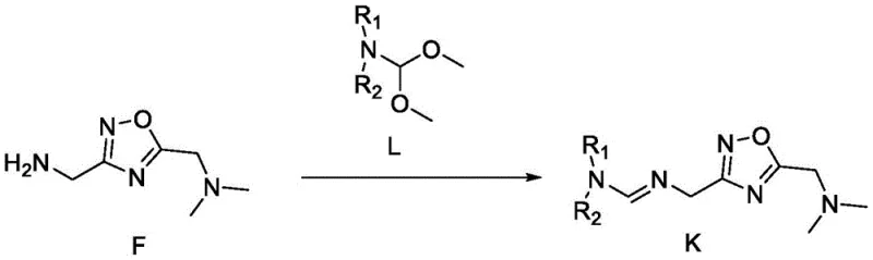 Synthesis of Key Intermediate K via condensation of Compound F and L