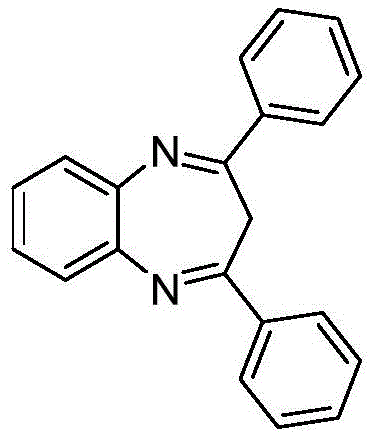 Chemical structure of 2,4-diphenyl-3-H-1,5-benzodiazepine synthesized with 96% yield