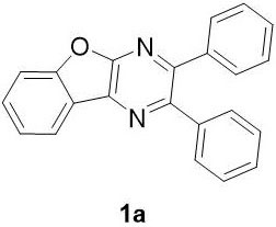 Chemical structure of 2,3-diphenylbenzofuran[2,3-b]pyrazine (Example 1a)