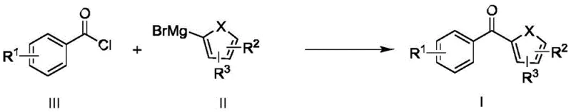 General reaction scheme for synthesizing benzophenone derivatives using continuous flow microreactor technology